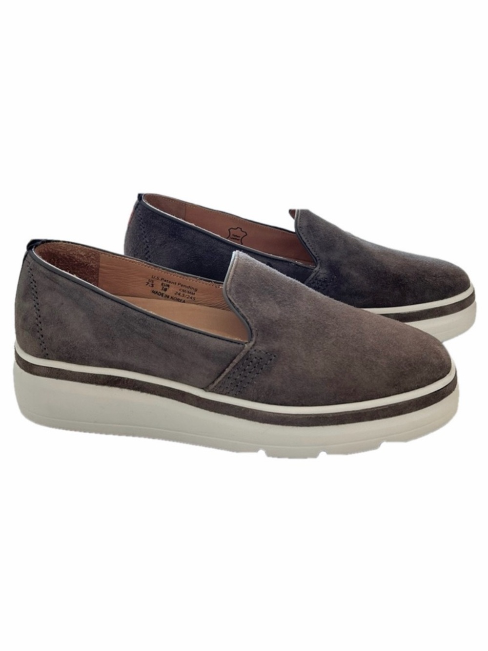 Bill Blass Sutton Cement Grey Size 7.5* Sneakers Suede Slip-On Shoes EUC